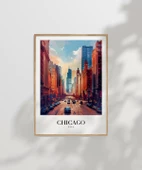 Çerçevesiz Poster Chicago Şehir Merkezi thumbnail 6