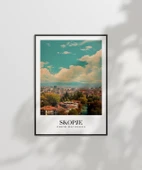 Çerçevesiz Poster Üsküp Şehir Manzarası thumbnail 6