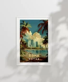 Çerçevesiz Poster Doha Şehir Manzarası thumbnail 2
