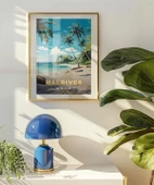 Çerçevesiz Poster Maldives Tropik Plaj Manzarası thumbnail 4