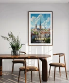 Çerçevesiz Poster Cardiff Manzarası Galler Sanatsal thumbnail 4