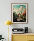 Çerçevesiz Poster Delhi'nin Renkli Yolları thumbnail 3