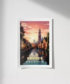 Çerçevesiz Poster Kanallar Üzerinde Gün Batımı thumbnail 1