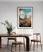 Çerçevesiz Poster Romantik Lille Manzarası Sanat thumbnail 5