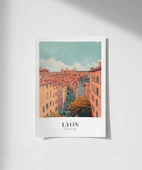 Çerçevesiz Poster Tarihi Lyon Sokakları Dekoratif - 1