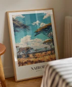 Çerçevesiz Poster Vahşi Doğa ve Şehir Silüeti thumbnail 4