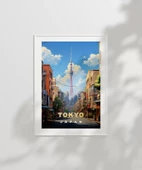 Çerçevesiz Poster Tokyo Sokak Manzarası thumbnail 2