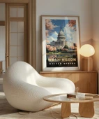 Çerçevesiz Poster Washington Capitol Vintage thumbnail 5