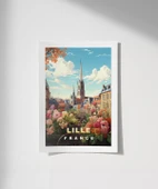 Çerçevesiz Poster Romantik Lille Manzarası Sanat thumbnail 1