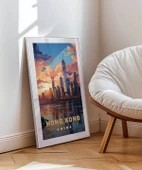 Çerçevesiz Poster Hong Kong'un Dinamik Silüeti thumbnail 5