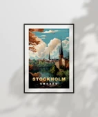 Çerçevesiz Poster Stockholm Şehir Manzarası thumbnail 6