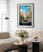 Çerçevesiz Poster Madrid Şehir Sokakları ve Tarihi Atmosfer thumbnail 3