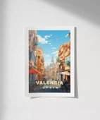 Çerçevesiz Poster Valencia’nın Zarif ve Canlı Sokakları thumbnail 1