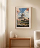 Çerçevesiz Poster Washington Capitol Vintage thumbnail 4