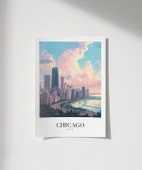 Çerçevesiz Poster Michigan Gölü Kıyısında Chicago thumbnail 1