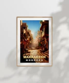 Çerçevesiz Poster Marrakeş'in Sıcak Sokakları ve Çarşı Manzarası thumbnail 7