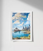 Çerçevesiz Poster Sydney Limanı ve Opera Binası thumbnail 1