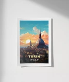 Çerçevesiz Poster Turin Gün Batımı Manzarası thumbnail 1