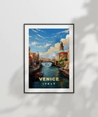 Çerçevesiz Poster Venedik Kanalı Manzarası thumbnail 6