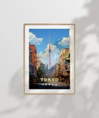 Çerçevesiz Poster Tokyo Sokak Manzarası thumbnail 6