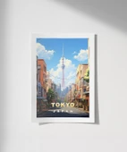 Çerçevesiz Poster Tokyo Sokak Manzarası thumbnail 1