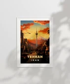 Çerçevesiz Poster Tahran’ın Zarif Silüeti ve Dağ Manzarası thumbnail 2