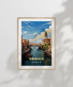 Çerçevesiz Poster Venedik Kanalı Manzarası thumbnail 7