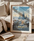 Çerçevesiz Poster Oslo Kış Manzarası thumbnail 5