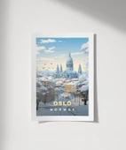 Çerçevesiz Poster Oslo Kış Manzarası thumbnail 1
