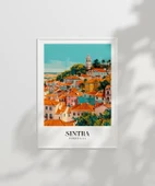 Çerçevesiz Poster Renkli Sintra Evleri Minimalist thumbnail 2