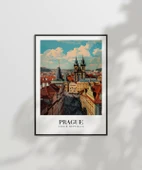 Çerçevesiz Poster Prag Eski Şehir Manzarası thumbnail 6