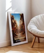 Çerçevesiz Poster Marrakeş'in Sıcak Sokakları ve Çarşı Manzarası thumbnail 3