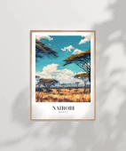 Çerçevesiz Poster Vahşi Doğa ve Şehir Silüeti thumbnail 6