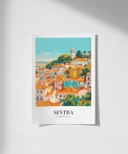 Çerçevesiz Poster Renkli Sintra Evleri Minimalist thumbnail 1