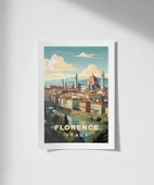Çerçevesiz Poster Floransa Katedrali ve Şehir Manzarası " thumbnail 1