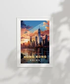 Çerçevesiz Poster Hong Kong'un Dinamik Silüeti thumbnail 2