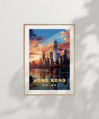 Çerçevesiz Poster Hong Kong'un Dinamik Silüeti thumbnail 7