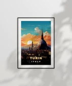 Çerçevesiz Poster Turin Gün Batımı Manzarası thumbnail 7