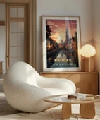 Çerçevesiz Poster Kanallar Üzerinde Gün Batımı thumbnail 5