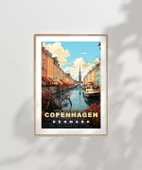 Çerçevesiz Poster Nyhavn'ın Renkli Kanalları thumbnail 6