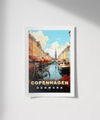 Çerçevesiz Poster Nyhavn'ın Renkli Kanalları thumbnail 1