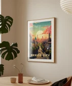 Çerçevesiz Poster Mexico City Gün Batımı ve Şehir Silüeti thumbnail 4
