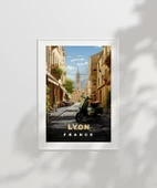 Çerçevesiz Poster Lyon'un Şirin Sokakları ve Vespa thumbnail 2