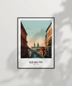 Çerçevesiz Poster Krakow Tarihi Sokakları ve Silüeti i thumbnail 6