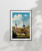 Çerçevesiz Poster Tallinn Tarihi Şehir Manzarası thumbnail 6