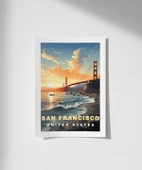 Çerçevesiz Poster San Francisco Gün Batımı thumbnail 1