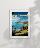 Çerçevesiz Poster Wellington Sahil Manzarası Sanatsal thumbnail 7