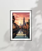 Çerçevesiz Poster Kanallar Üzerinde Gün Batımı thumbnail 6