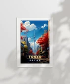 Çerçevesiz Poster Sonbahar Renkleriyle Tokyo Manzarası thumbnail 2