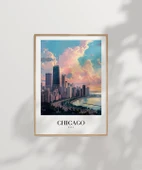 Çerçevesiz Poster Michigan Gölü Kıyısında Chicago thumbnail 7